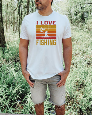 I love fishing white t-shirt
