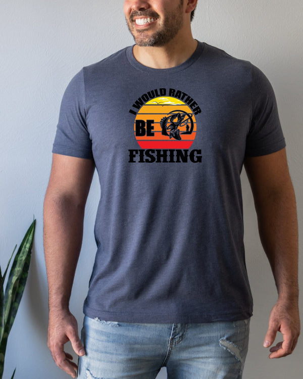 I would rather be fishing navy t-shirt