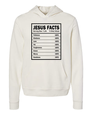 Jesus facts serving size life daily values white Hoodies