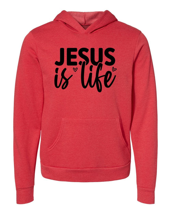 Jesus is Life Red Hoodies