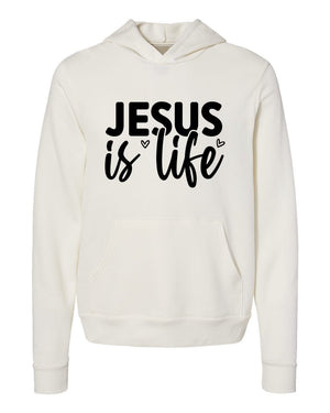 Jesus is Life White Hoodies