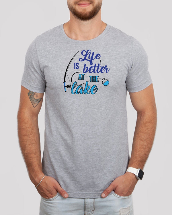 Life is better at the lake med gray t-shirt