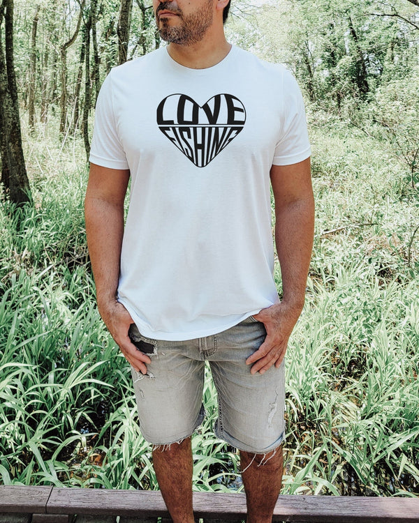 Love fishing white t-shirt