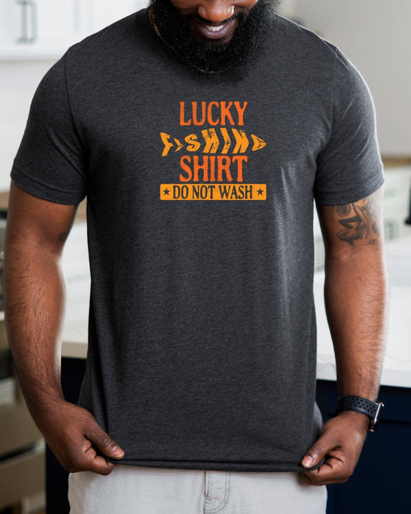 Lucky fishing shirt do not wash colorful gray t-shirt
