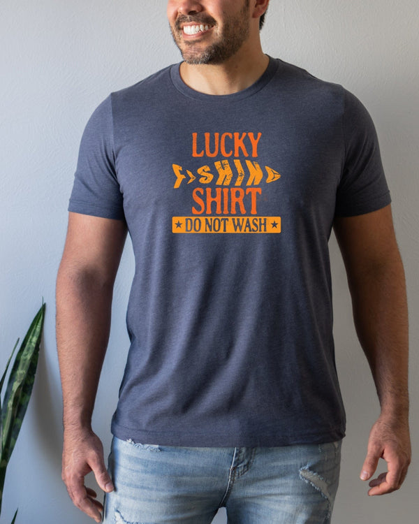 Lucky fishing shirt do not wash colorful navy t-shirt