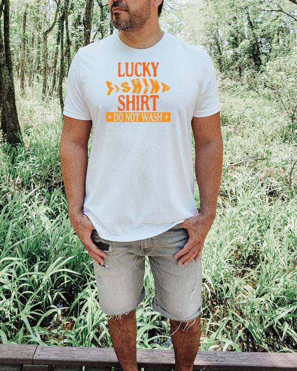 Lucky fishing shirt do not wash colorful white t-shirt