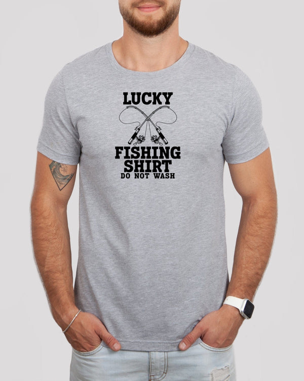 Lucky fishing shirt do not wash black med gray t-shirt