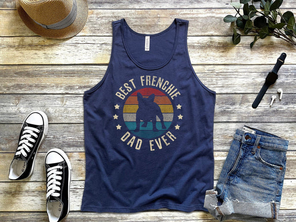 Buy Mens Best Frenchie Dad Ever Vintage Retro French Bulldog Tank Top