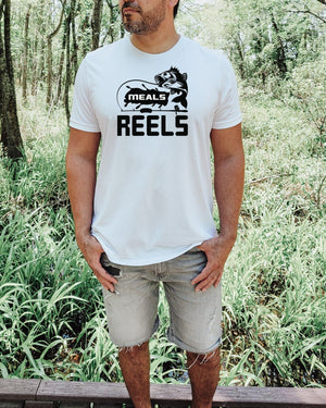 Meals reels white t-shirt