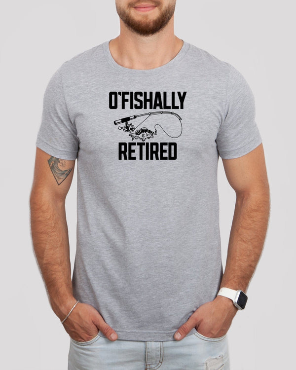 O'fishally retired med gray t-shirt