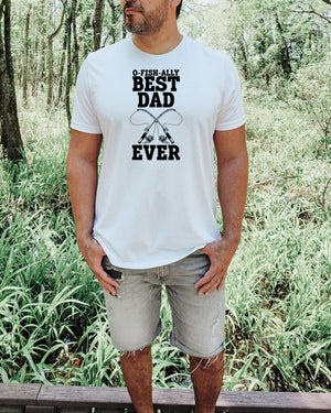 O fish ally best dad ever white t-shirt