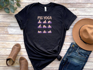 Pig yoga black t-shirt