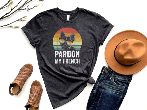 Retro pardon my french shirt dog lover gift  t-shirt