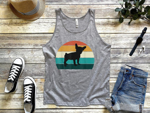 Retro Puppy French Bulldog - Vintage Sunset Frenchie Owner Tank Top  