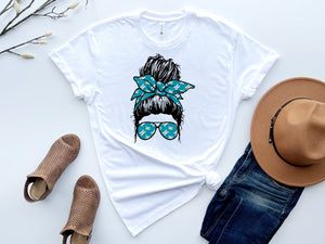 Mom Life Messy Hair With Sunglass T-Shirt