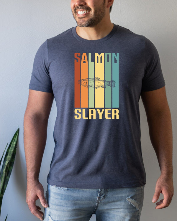 Salmon slayer navy t-shirt