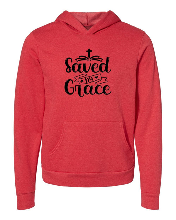 Saved by Grace Jesus Red Hoodies