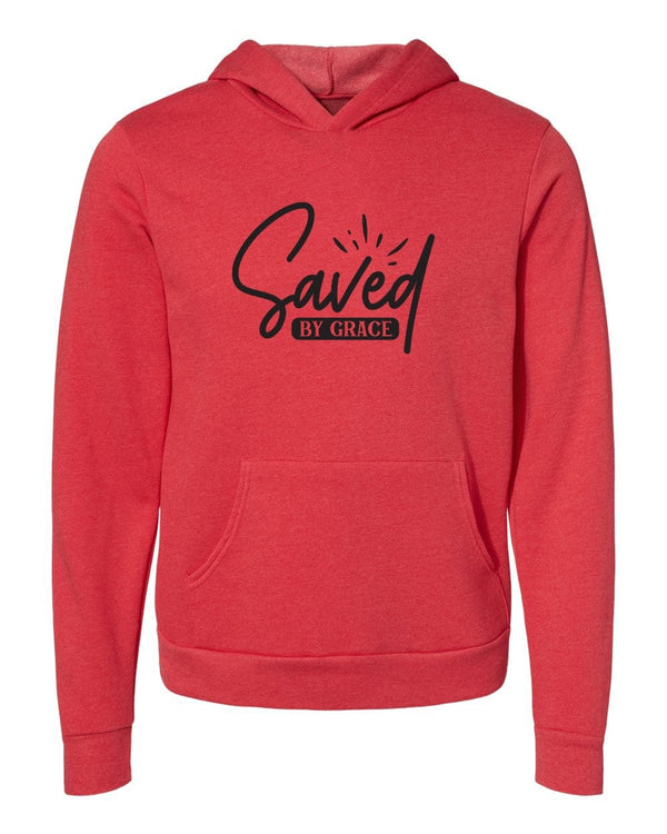 Saved by grace red Hoodies