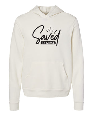 Saved by grace white Hoodies