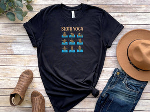 Sloth yoga Black T-Shirt