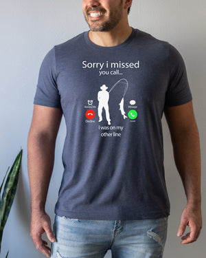 Sorry i missed you call navy t-shirt