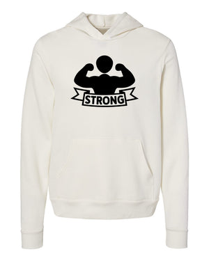 Strong  Graphic White Hoodies