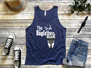 The dog father french bulldog frenchie navy blue tank tops