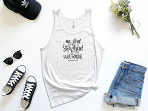 The lord is my shepherd white tank tops