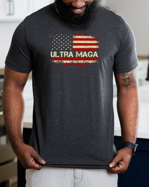 Ultra maga flag gray t-shirt