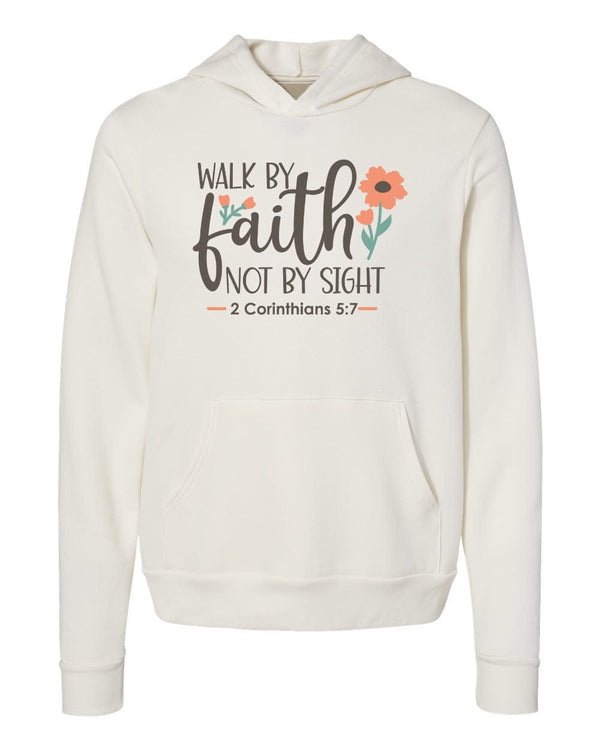 Walk By Faith not by sight 2 corinthians white Hoodies