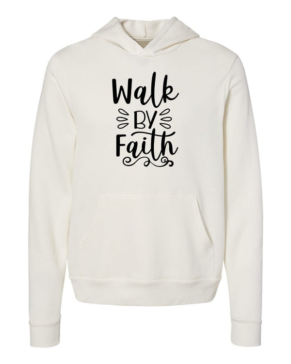 Walk by faith white Hoodies