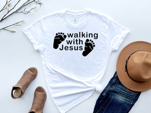Walking with Jesus White T-Shirt