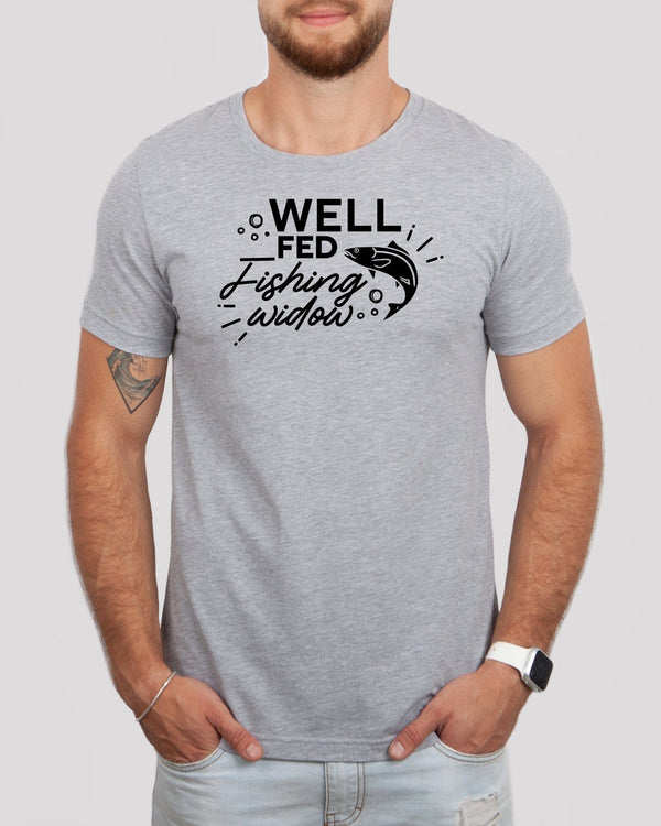 Well fed fishing widow med gray t-shirt