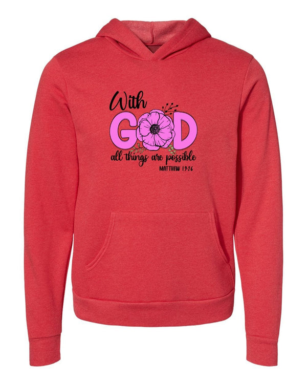 With God all things are possible Mathew red Hoodies