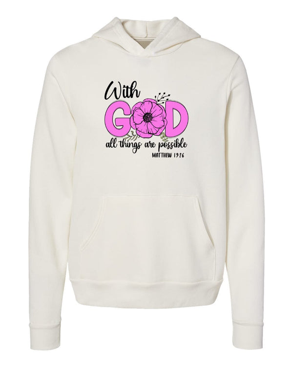 With God all things are possible Mathew White Hoodies