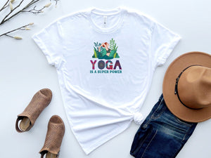 Yoga is a super power white t-shirt