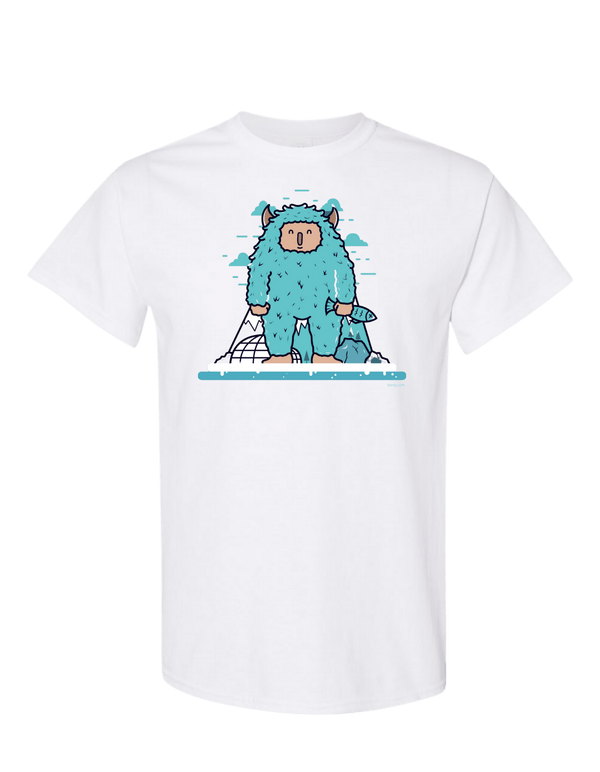 Buy Yeti And His Fish White T-Shirt